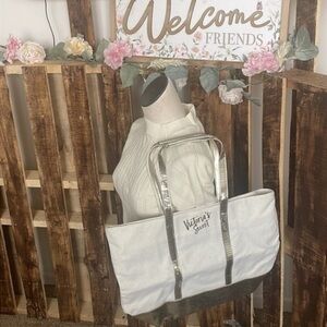 Victoria’s Secret Tote Bag woman’s handbag cream gold OS